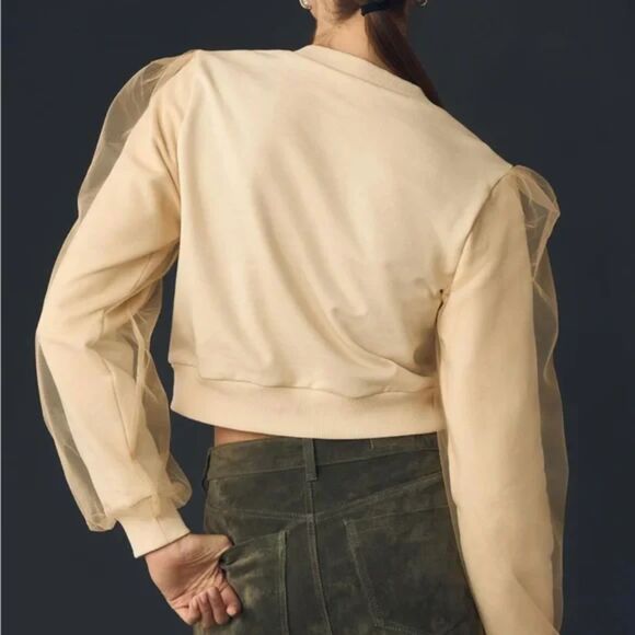 Anthropologie Utility Pocket Pullover Size XS New Beige - Picture 2 of 7